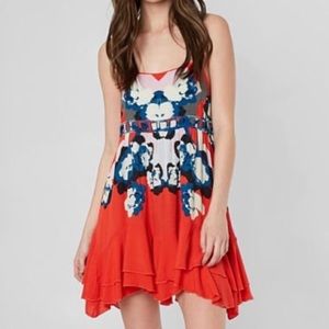 MOVING SALE Free People red floral backless dress
